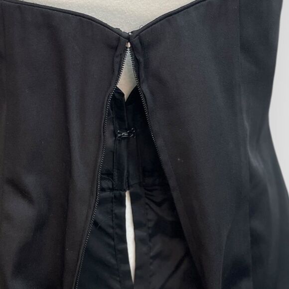 Vintage Black strapless dress, sz 12. Gold accents sweetheart retro prom formal - Picture 15 of 16